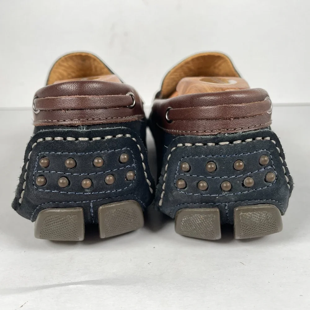 G.H. Bass Monte Penny Loafers Mens Size 8 M Navy Blue Nubuck Driving Shoes